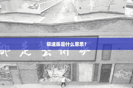 极速版是什么意思？