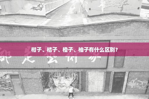 柑子、桔子、橙子、柚子有什么区别？