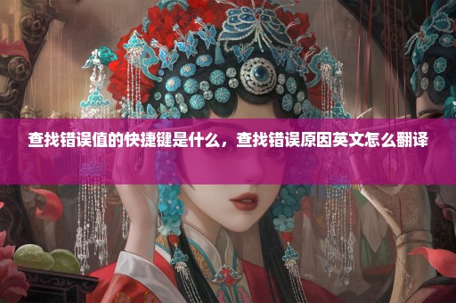 查找错误值的快捷键是什么，查找错误原因英文怎么翻译 