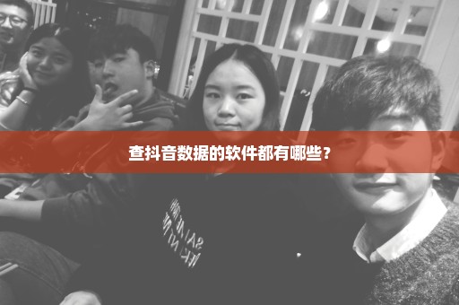 查抖音数据的软件都有哪些？