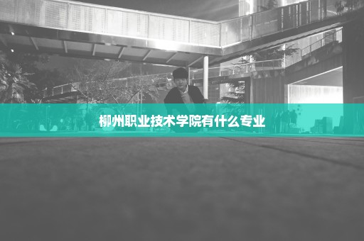 柳州职业技术学院有什么专业