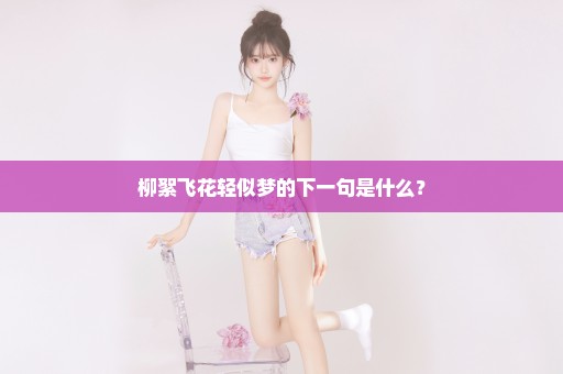 柳絮飞花轻似梦的下一句是什么？