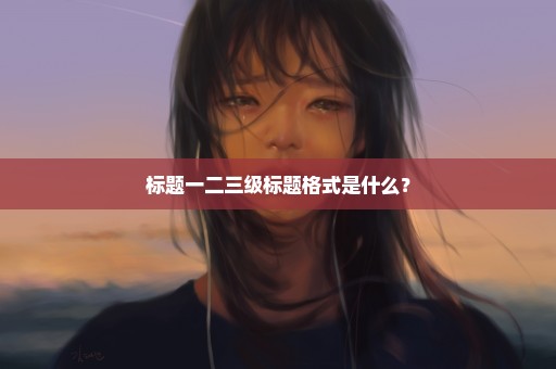 标题一二三级标题格式是什么？