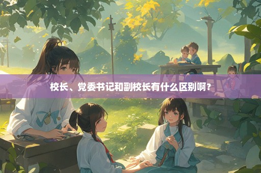 校长、党委书记和副校长有什么区别啊？
