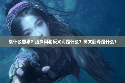 桀什么意思？近义词和反义词是什么？英文翻译是什么？