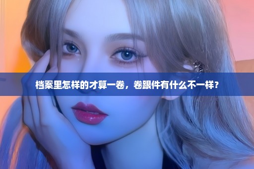 档案里怎样的才算一卷，卷跟件有什么不一样？
