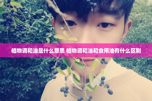 植物调和油是什么意思 植物调和油和食用油有什么区别