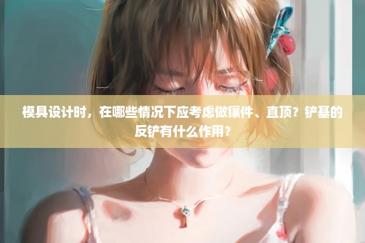 模具设计时，在哪些情况下应考虑做镶件、直顶？铲基的反铲有什么作用？