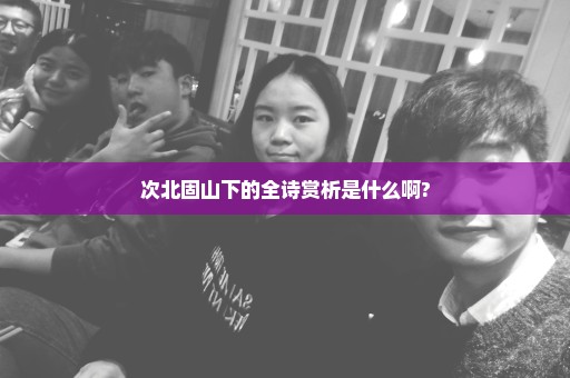 次北固山下的全诗赏析是什么啊?