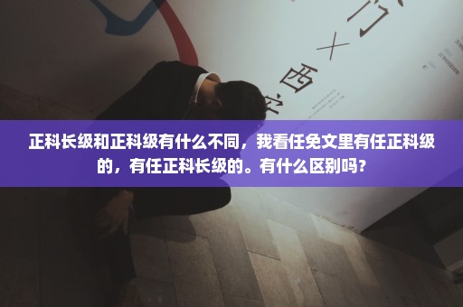正科长级和正科级有什么不同，我看任免文里有任正科级的，有任正科长级的。有什么区别吗？