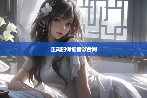 正规的保证借款合同