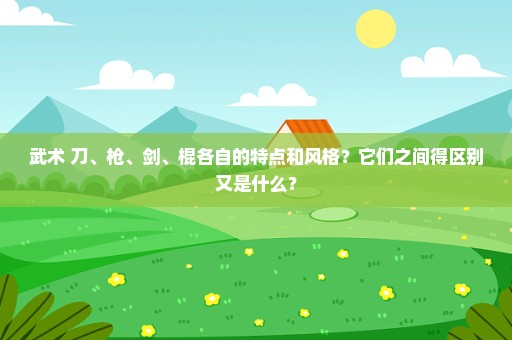 武术 刀、枪、剑、棍各自的特点和风格？它们之间得区别又是什么？