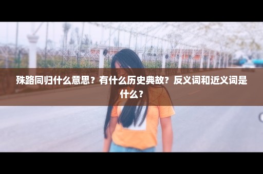 殊路同归什么意思？有什么历史典故？反义词和近义词是什么？