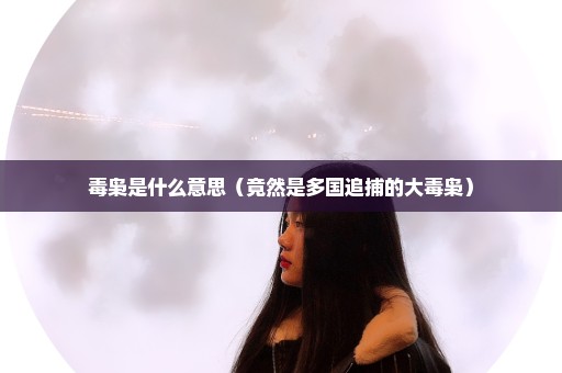 毒枭是什么意思（竟然是多国追捕的大毒枭）