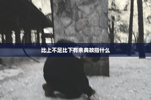 比上不足比下有余典故指什么
