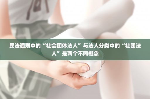 民法通则中的“社会团体法人”与法人分类中的“社团法人”是两个不同概念