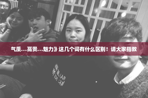 气质…高贵…魅力》这几个词有什么区别！请大家指教
