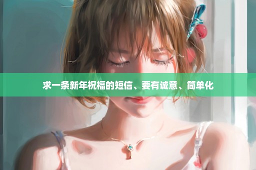 求一条新年祝福的短信、要有诚意、简单化