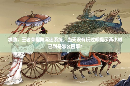 求助，王者荣耀防沉迷系统，当天没有玩过却提示两小时已到是怎么回事?
