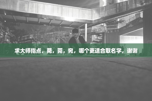 求大师指点，菀，莞，宛，哪个更适合取名字，谢谢
