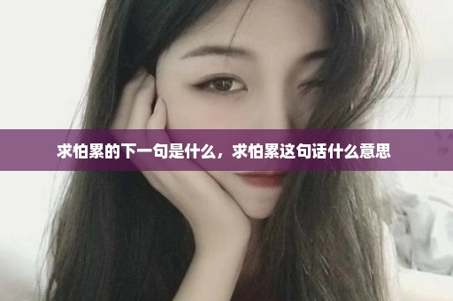 求怕累的下一句是什么，求怕累这句话什么意思 