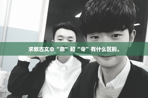 求教古文中“命”和“令”有什么区别。