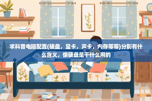 求科普电脑配置(硬盘，显卡，声卡，内存等等)分别有什么含义，像硬盘是干什么用的