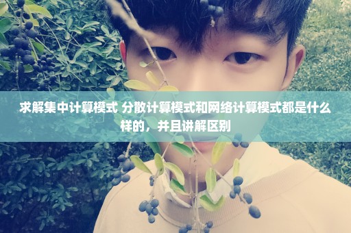 求解集中计算模式 分散计算模式和网络计算模式都是什么样的，并且讲解区别