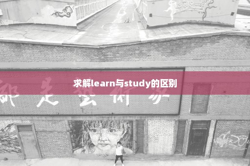 求解learn与study的区别