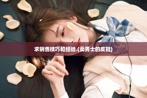 求销售技巧和经验.(卖男士的皮鞋)