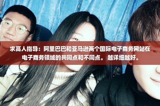求高人指导：阿里巴巴和亚马逊两个国际电子商务网站在电子商务领域的共同点和不同点。 越详细越好。