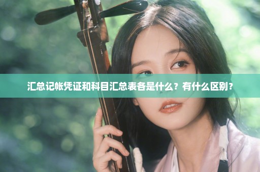 汇总记帐凭证和科目汇总表各是什么？有什么区别？