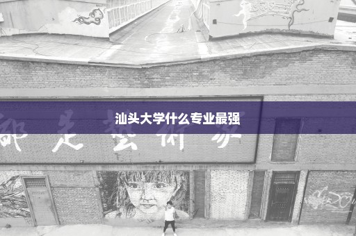 汕头大学什么专业最强