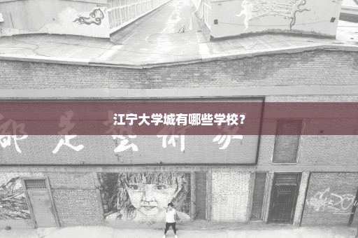 江宁大学城有哪些学校？