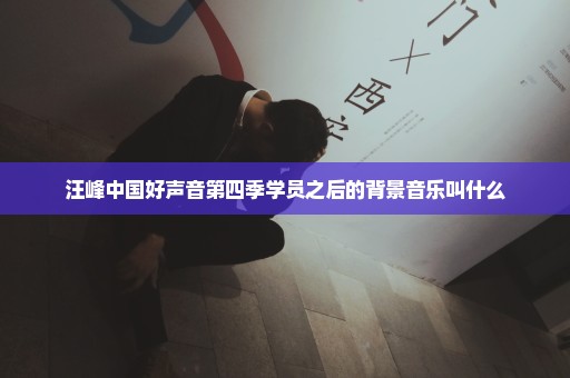 汪峰中国好声音第四季学员之后的背景音乐叫什么