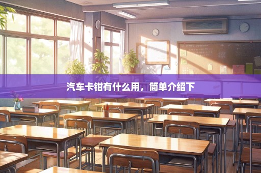 汽车卡钳有什么用，简单介绍下