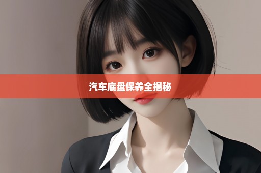 汽车底盘保养全揭秘