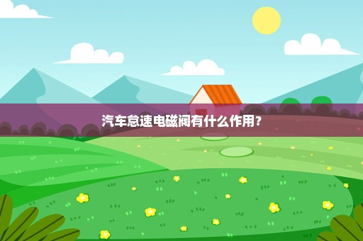 汽车怠速电磁阀有什么作用？