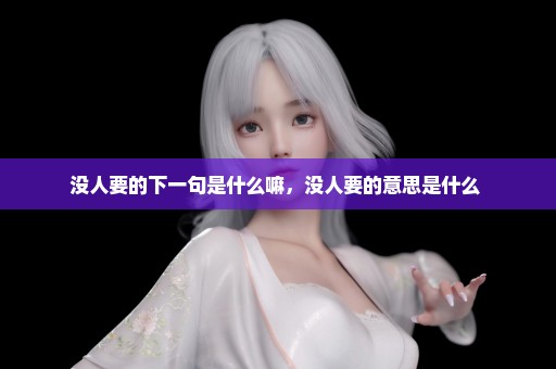 没人要的下一句是什么嘛，没人要的意思是什么 