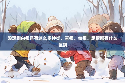 没想到白银还有这么多种类，素银、纹银、足银都有什么区别