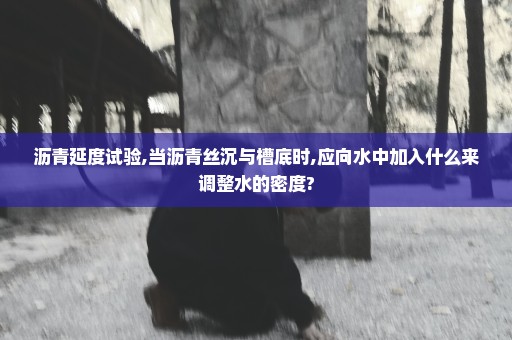 沥青延度试验,当沥青丝沉与槽底时,应向水中加入什么来调整水的密度?