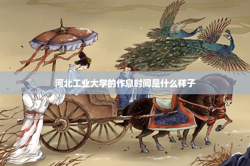 河北工业大学的作息时间是什么样子
