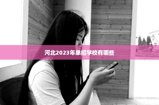 河北2023年单招学校有哪些