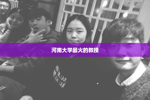 河南大学最火的教授