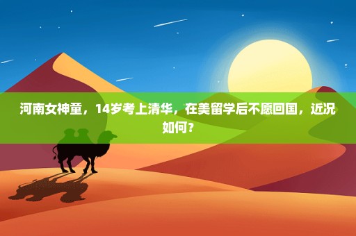 河南女神童，14岁考上清华，在美留学后不愿回国，近况如何？