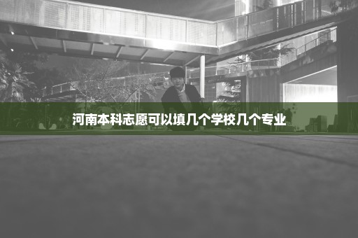 河南本科志愿可以填几个学校几个专业