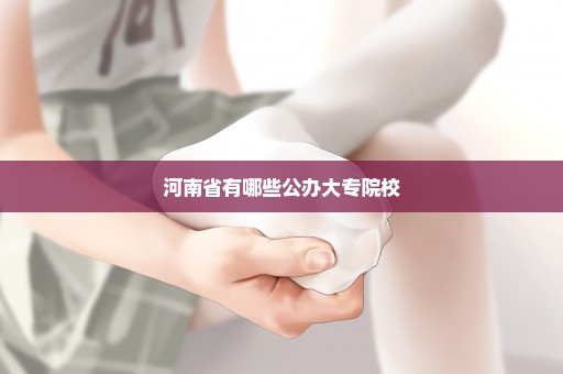 河南省有哪些公办大专院校
