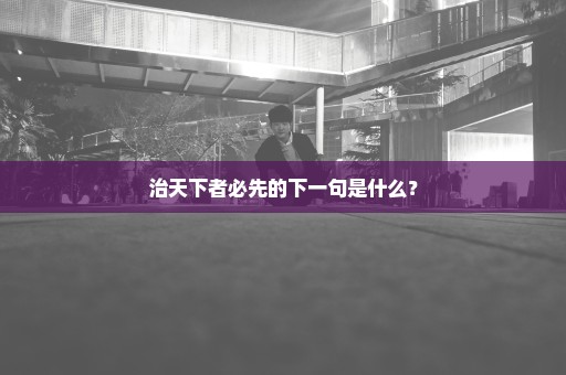 治天下者必先的下一句是什么？