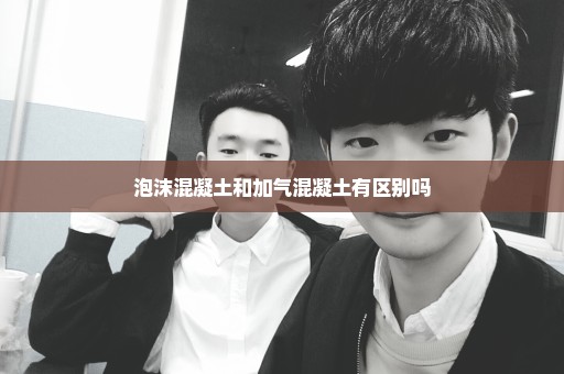 泡沫混凝土和加气混凝土有区别吗