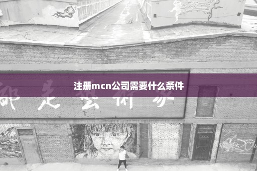 注册mcn公司需要什么条件